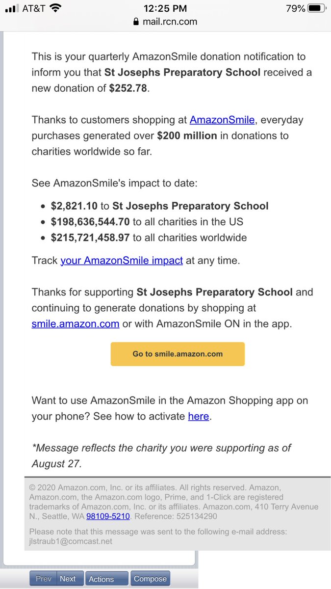tini_newm15's tweet photo. It’s so easy to help support @SJPREP just by shopping on Amazon! It all adds up! #prepproud $252.78 ! Just from shopping! #sjprep https://t.co/IvcM1Njacm