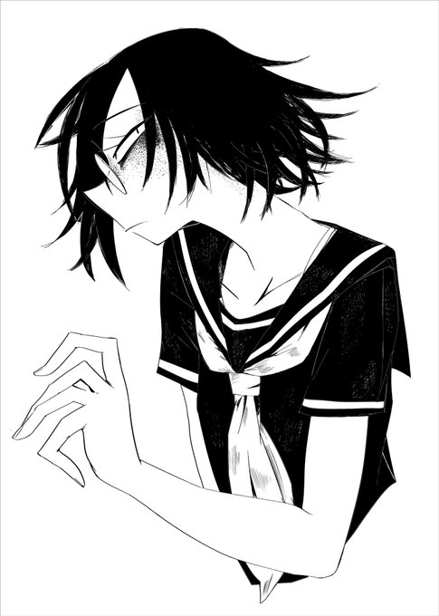 背景白い版も
こちらの方が実は髪を描き直したり線の質感もあって良いかもしれません 