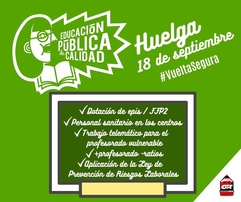 CGTeduAragon's tweet photo. Consulta el calendario de movilizaciones en Zaragoza, Huesca y Teruel. #18S #VueltaSeguraALasAulas #FaciDimisión⤵️

Por responsabilidad.
Por dignidad.
Por seguridad.

https://t.co/HbwoLCkc44 https://t.co/KoUMiGzsPn