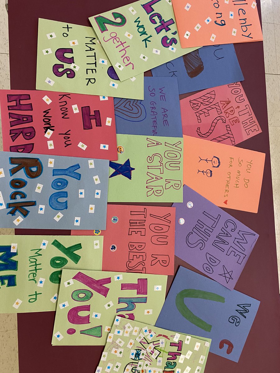 Today we welcomed back some of our Lions. Outside the school doors were all these amazing hand made cards welcoming teachers back to Allenby. We are all so lucky. <a href="/AllenbyPS_TDSB/">AllenbyPS_TDSB</a>