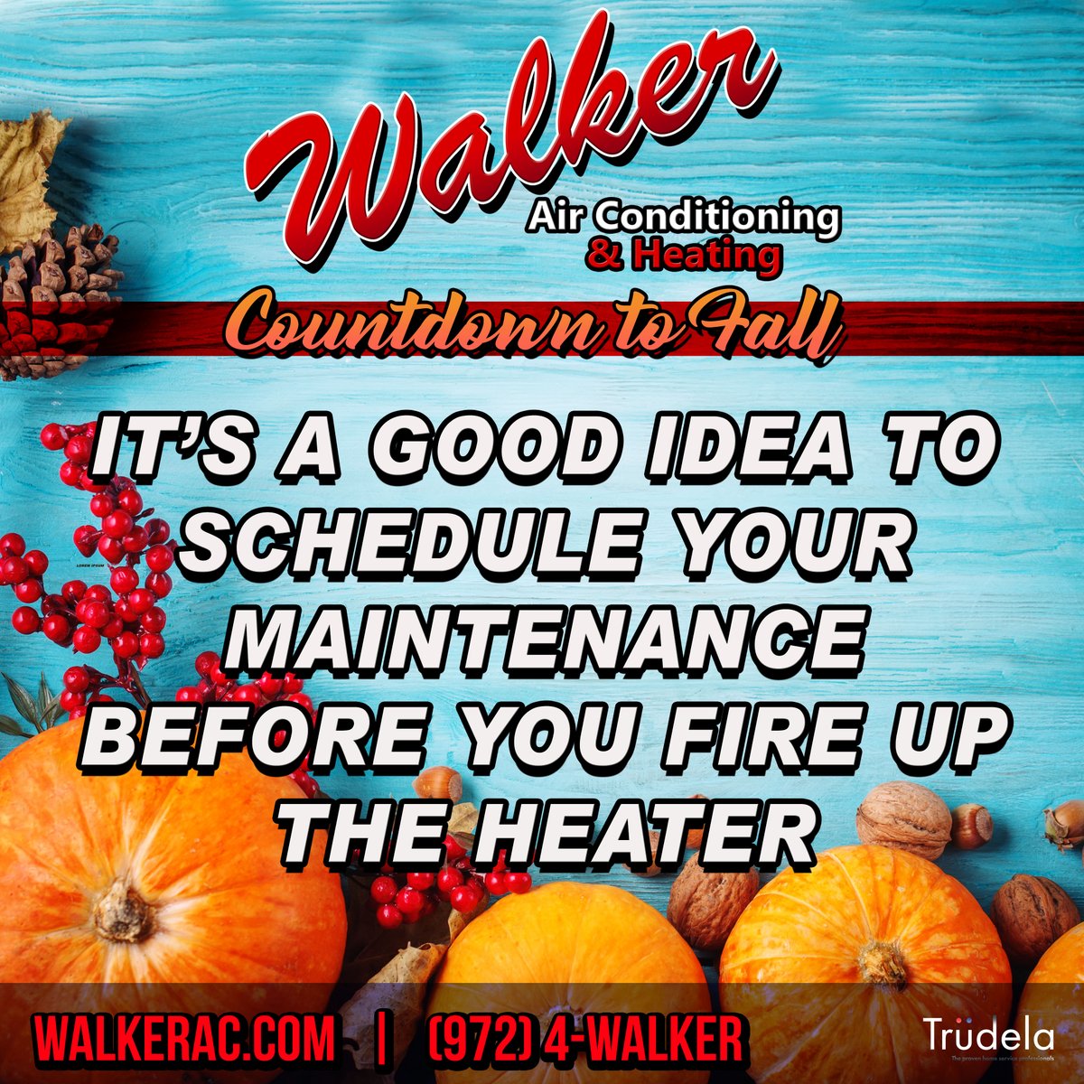 WalkerACHeating's tweet photo. It has been a #HotSummer. As we prepare for fall, it's a good idea to schedule your semi-annual maintenance before you fire up the heater for the first time. Our technicians will ensure that everything is operating safely and in order. Don't wait until you are left in the cold. https://t.co/EpBXW5HfSE