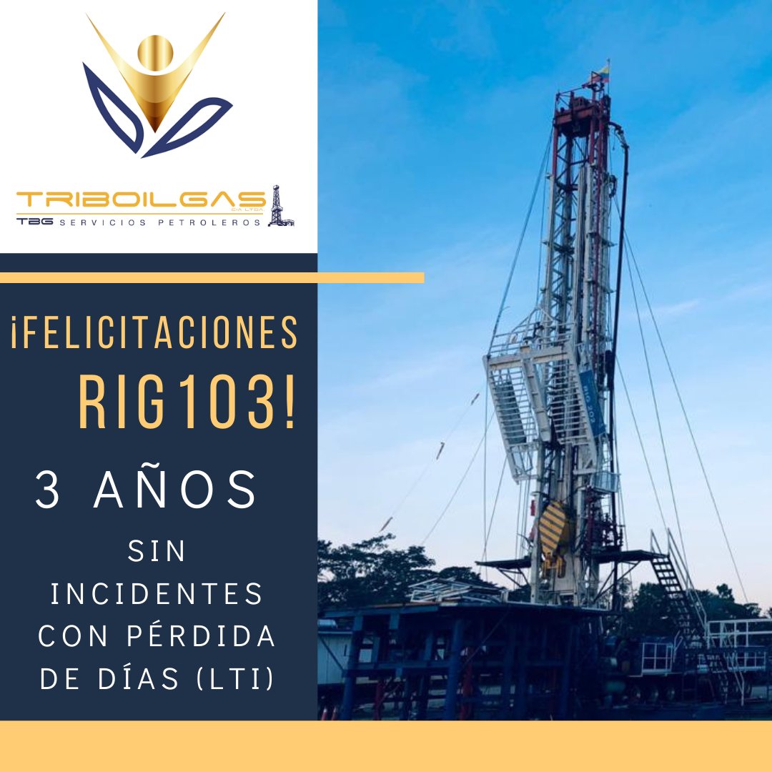 ¡Felicitaciones RIG 103!

Con su apoyo, esfuerzo e interés han logrado 3 años sin incidentes con pérdida de días (LTI).

Sigan adelante para alcanzar todos los objetivos personales y  empresariales. 

¡Excelente trabajo en equipo! #OrgullosamenteEcuatorianos