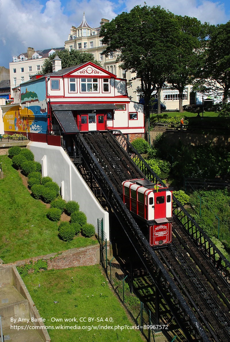 14/19  @CentralTramway has the distinction of being the earliest UK funicular to be mechanically powered, initially by steam engine & now by a 60bhp electric motor installed in 1931. With a journey time of 46 seconds & a length of 247ft it manages the 1:2.4 slope with ease  #BIAG20