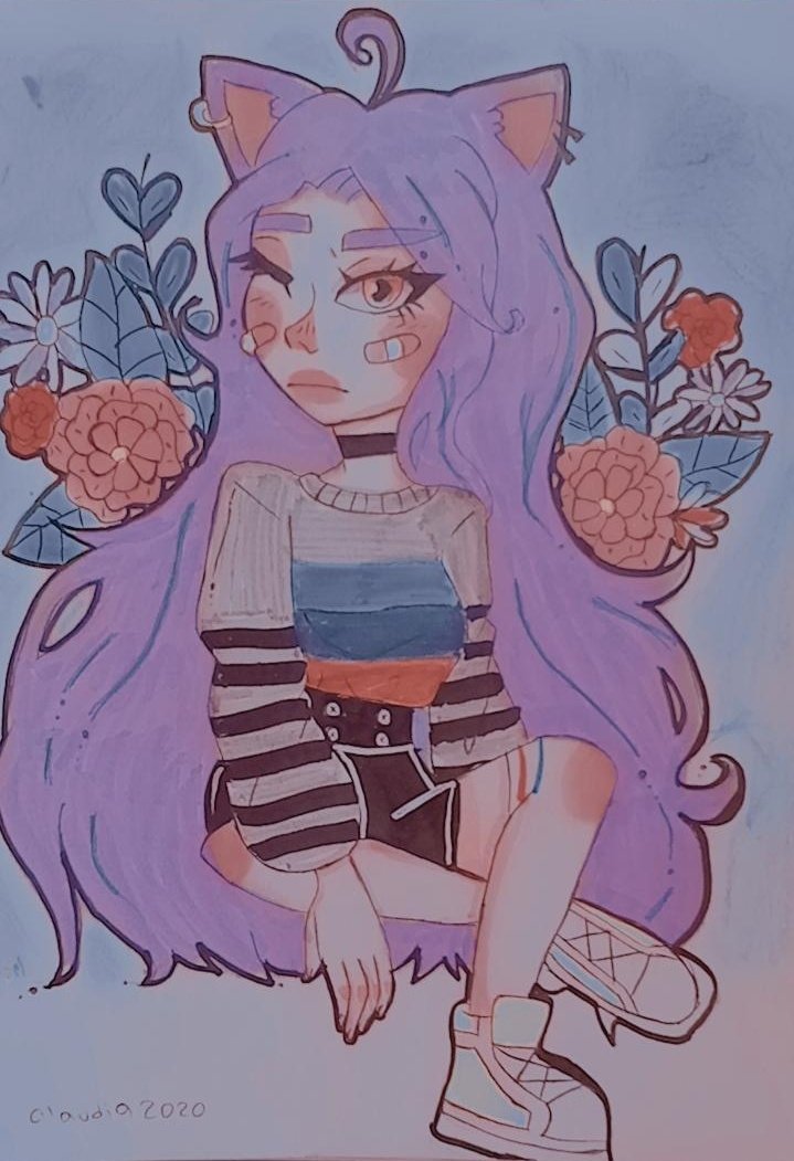 _claudia_art's tweet photo. ✨Gata🌟🖤💜
#gato #dibujo #drawing #art #arte #aesthetic #pretty #woman #anime #cartoon #cute #originalcharacter #morado #enojada https://t.co/lw6XPYRFkS