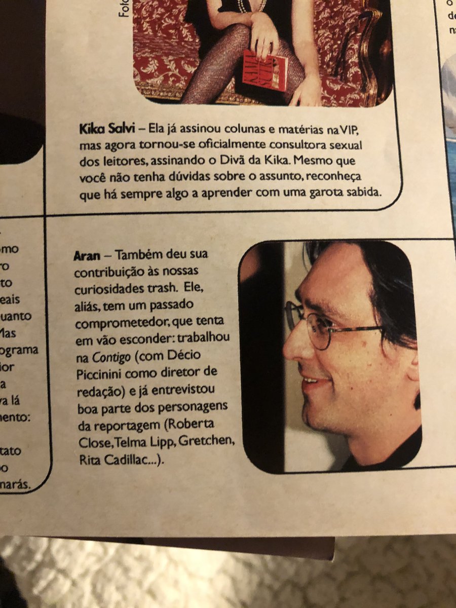 sallvafilmes's tweet photo. Março de 2001, edição 191 da #RevistaVIP. Lá está o @EdsonAran revelando seu "passado comprometedor" ;) https://t.co/NazgCWem4B