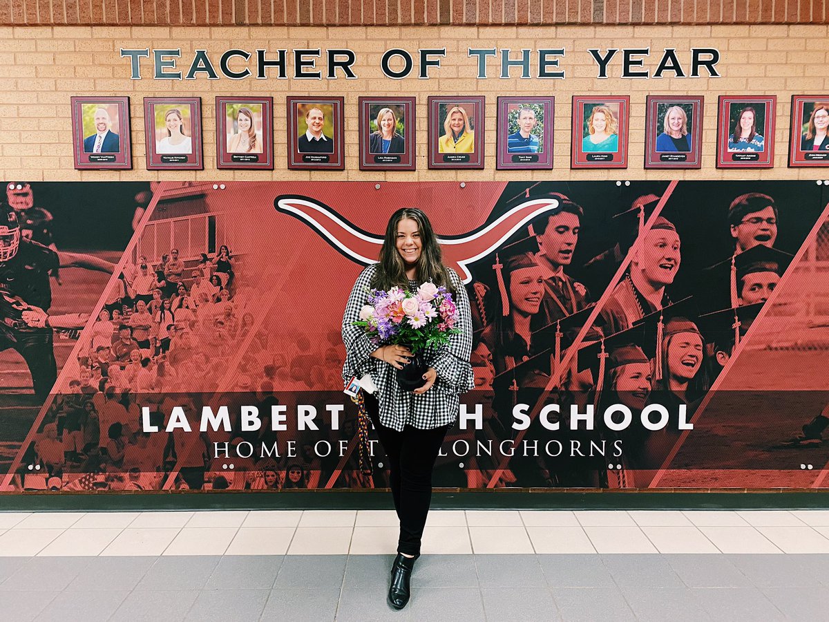 LambertHS's tweet photo. Presenting Ms. Rachel VanDyke, our amazing 20-21 Teacher of the Year. #HookEm #LonghornPride https://t.co/ZAiWpJSrsI
