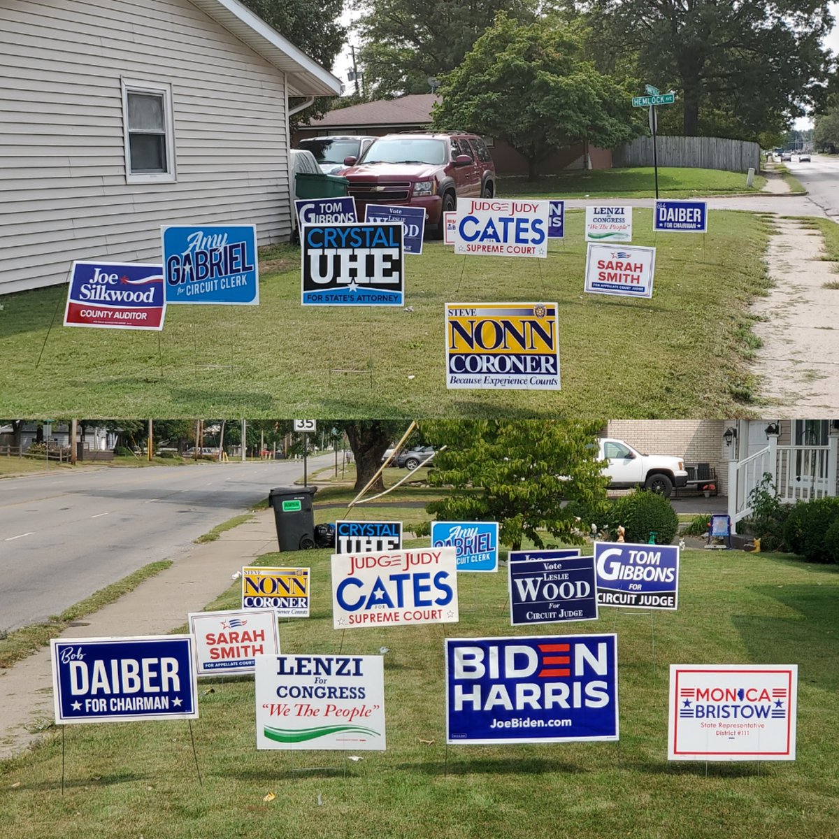 My 2020 General Election Edition of Yard Signs are out.
#BobDaiber #RayLenzi #JoeBiden #KamalaHarris #MonicaBristow #SarahSmith #JudyCates #LeslieWood #TomGibbons #SteveNonn #CrystalUhe #AmyGabriel #JoeSilkwood #MadcoDems #IL12 #BidenHarris2020 #YardSigns