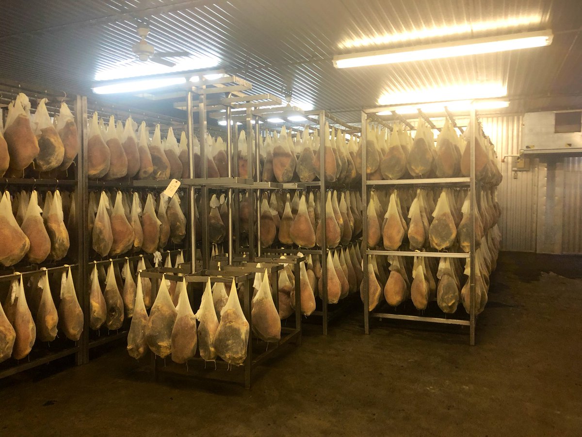 JoyceFarms's tweet photo. Visiting our cure ham processing plant today! #tuesdayvibes #TuesdayMotivation #localbusiness #SmallBusiness #Fall2020 #curedham #aged https://t.co/22N79ARlJ7