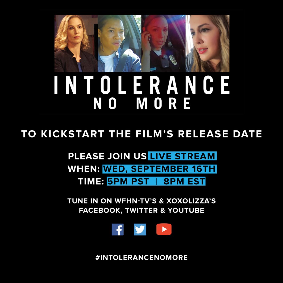 intolerance_no's tweet photo. Please join us tomorrow at 5pm PDT to celebrate and promote the release, and discuss the important issues addressed in the film! #intolerancenomore  #blacklivesmatter #BLM  #film #movies #losangeles #hollywood #PoliceBrutality #indiefilm https://t.co/pFqQ3IPa0E