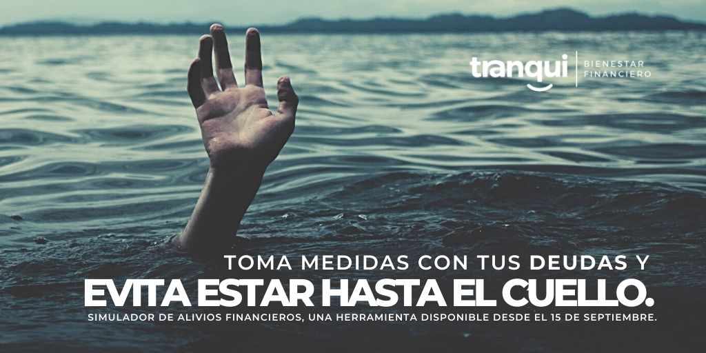 tranquioficial's tweet photo. #EvitaEstarHastaElCuello usando el nuevo #simuladordealiviosfinancieros desarrollado por #TranquiFinanzas, y encuentra una salida para poder renegociar los alivios financieros con tu banco, vigentes hasta diciembre como lo estipula la @SFCsupervisor. #AliviosFinancieros #PAD https://t.co/YP2jXWJYb0