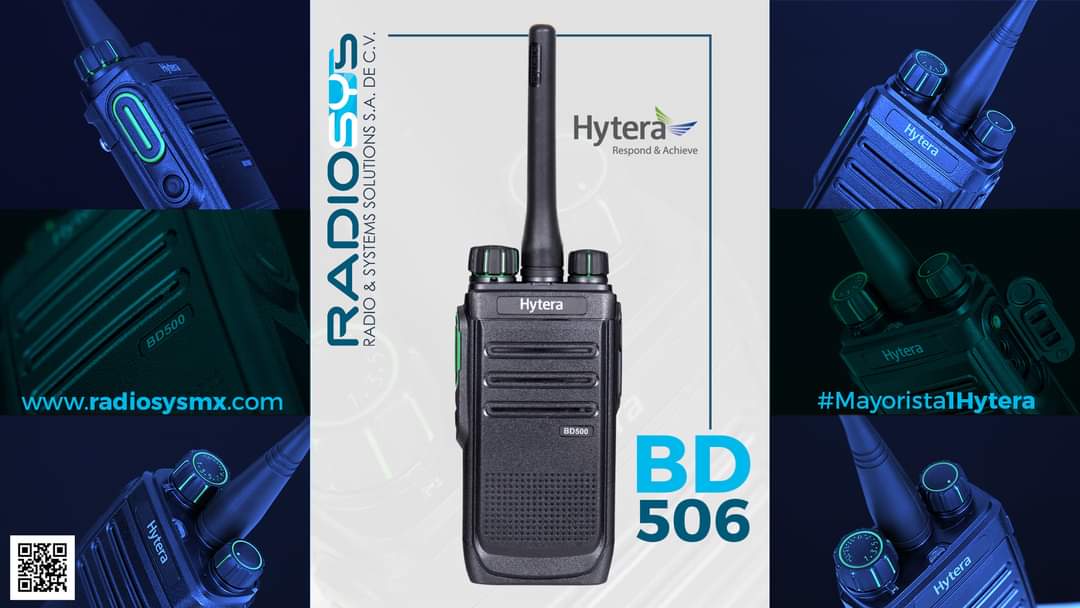 Radiosysmx's tweet photo. Compacto y robusto, el radio #BD506 de #Hytera, brinda una fácil comunicación profesional, cuenta con operación analógica y digital, 48 canales, audio digital claro, rango de conversación extendido y 16 horas de batería
Más información en https://t.co/iaDSnZusX8! https://t.co/FZtkW3LgLz