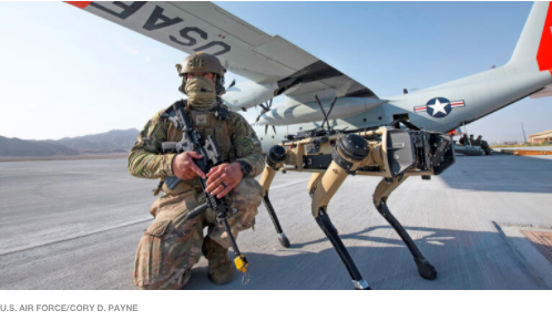 TradewindsCons1's tweet photo. Have you ever had security issues on a jobsite? Here’s the security measure of the future: The Air Force deployed  “robot dogs” to defend its perimeters during a recent field test at Nellis Air Force Base in Las Vegas, Nevada. #lasvegasgeneralcontractor https://t.co/7mdQrxfLHn