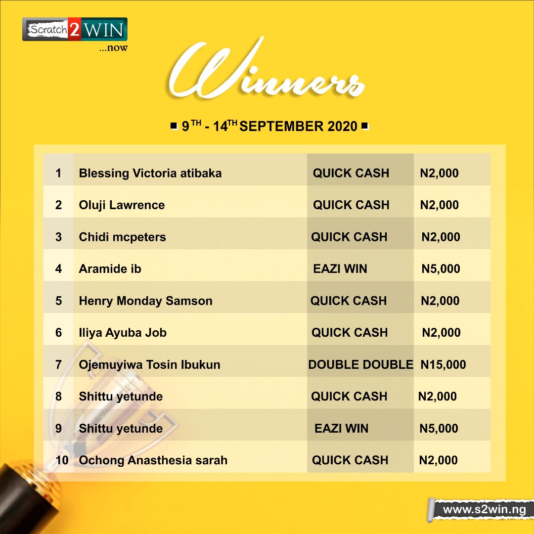 Scratch2W's tweet photo. Register now on https://t.co/FqPMQxq0dB to join the winning team. RT

#Scratch2win #winningteam🏆  #WINNER 
#schoolsreopening
#SomtoForLaycon
#VOTEDorathy
#LayconGoingNowhere #TuesdayMotivation #RETWEEET #RetweeetPlease https://t.co/sF1kIombVc