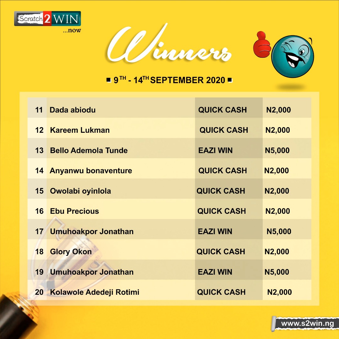 Scratch2W's tweet photo. Register now on https://t.co/FqPMQxq0dB to join the winning team. RT

#Scratch2win #winningteam🏆  #WINNER 
#schoolsreopening
#SomtoForLaycon
#VOTEDorathy
#LayconGoingNowhere #TuesdayMotivation #RETWEEET #RetweeetPlease https://t.co/sF1kIombVc