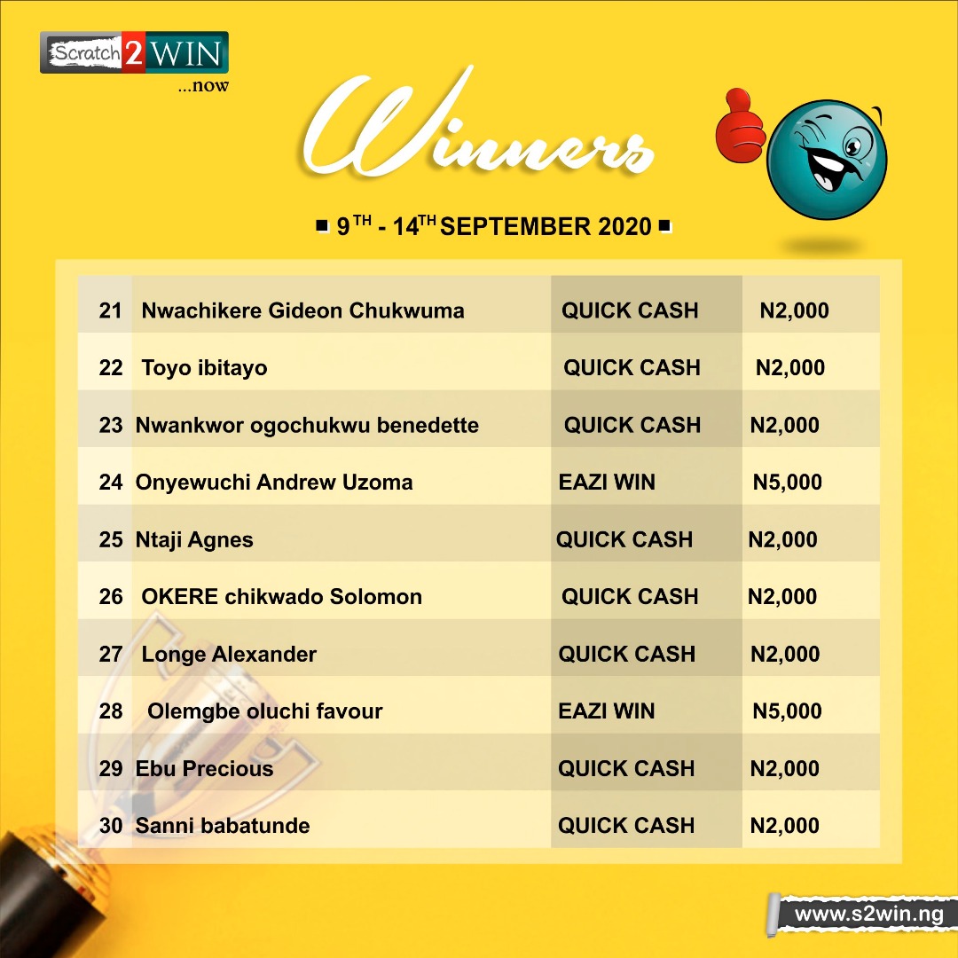 Scratch2W's tweet photo. Register now on https://t.co/FqPMQxq0dB to join the winning team. RT

#Scratch2win #winningteam🏆  #WINNER 
#schoolsreopening
#SomtoForLaycon
#VOTEDorathy
#LayconGoingNowhere #TuesdayMotivation #RETWEEET #RetweeetPlease https://t.co/sF1kIombVc