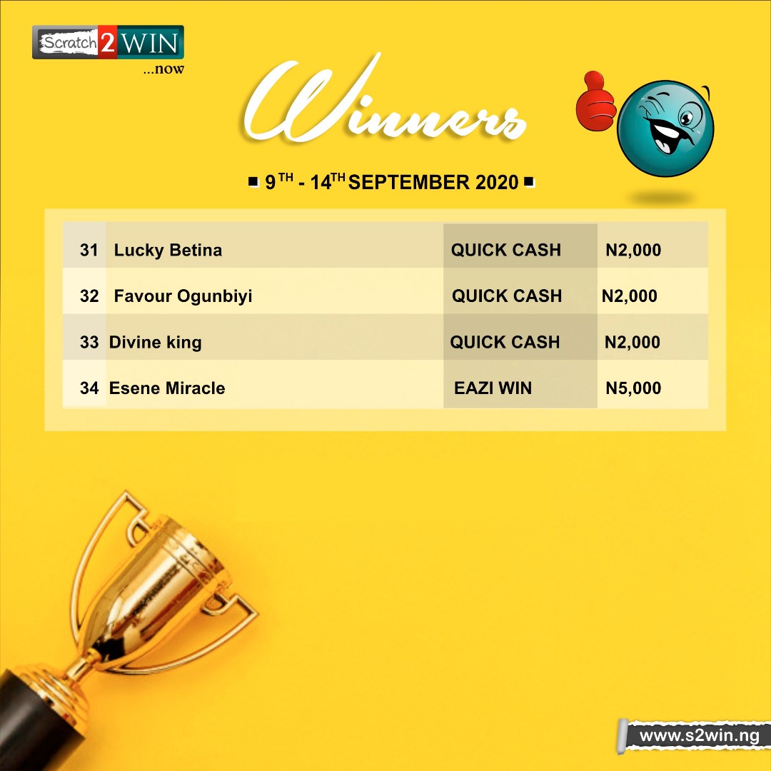 Scratch2W's tweet photo. Register now on https://t.co/FqPMQxq0dB to join the winning team. RT

#Scratch2win #winningteam🏆  #WINNER 
#schoolsreopening
#SomtoForLaycon
#VOTEDorathy
#LayconGoingNowhere #TuesdayMotivation #RETWEEET #RetweeetPlease https://t.co/sF1kIombVc