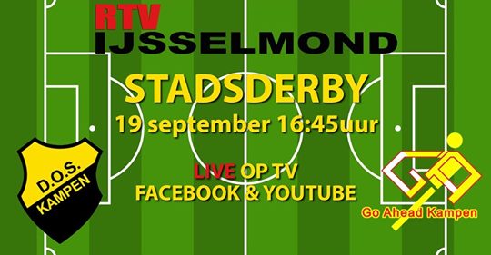 Zaterdag LIVE op TV, RADIO, FACEBOOK en YOUTUBE de stadsderby DOS Kampen - Go-Ahead Kampen vanaf 16:45
youtube.com/watch?v=D0_V0_…