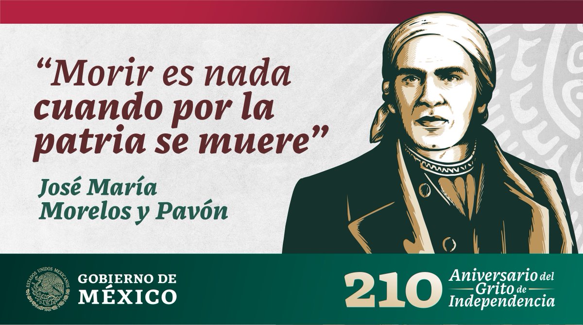 cultura_mx's tweet photo. ¡#VivaMéxico! 🇲🇽

Tras ser tomado prisionero, Morelos escribió una última carta dirigida a su hijo Juan Nepomuceno.

En la misiva le dijo: "Sálvate tú y espero serás de los que contribuyas con los que quedan aún a terminar la obra que el inmortal Hidalgo comenzó". https://t.co/umoTI1VBdL