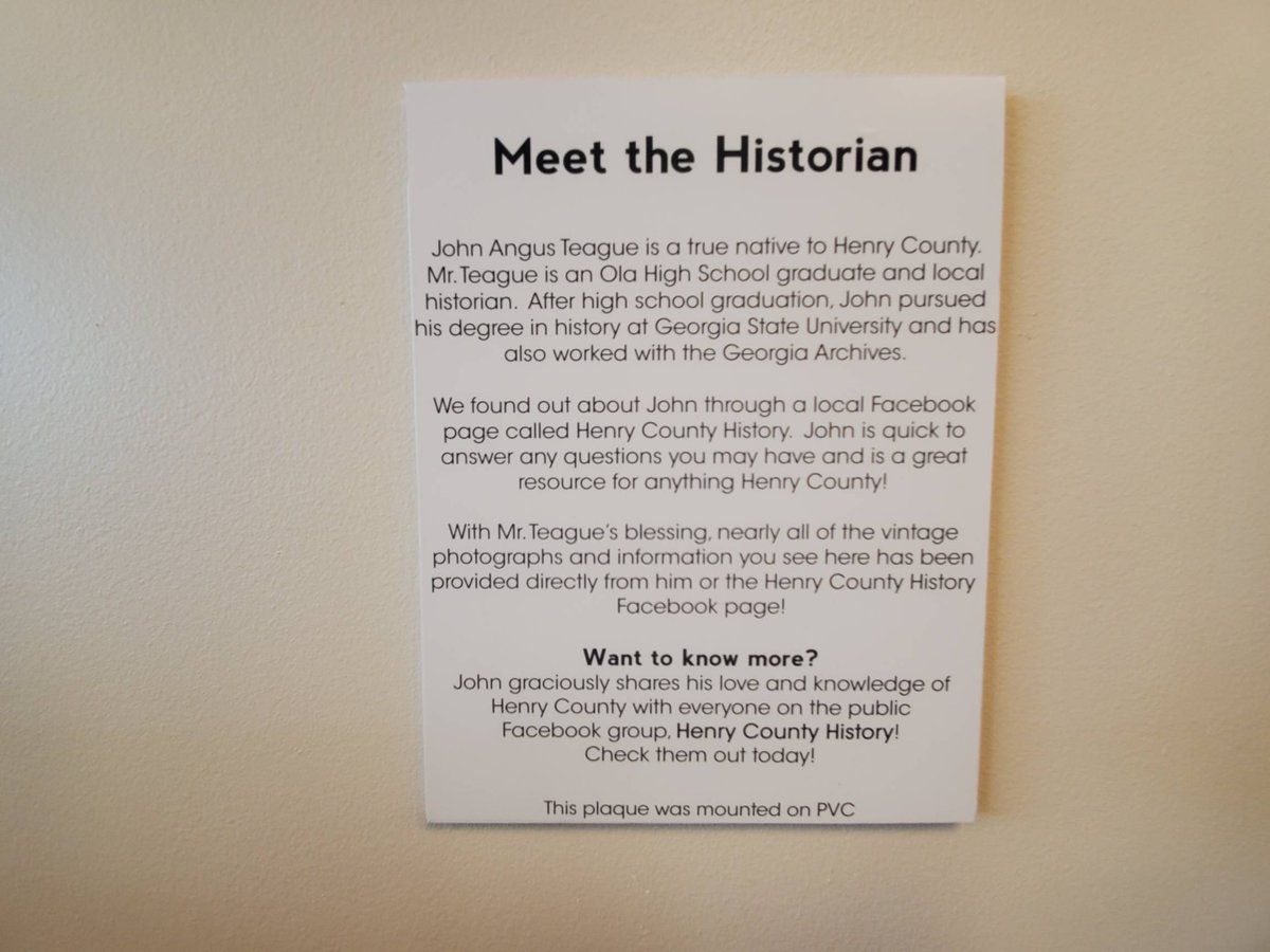 printcharming's tweet photo. Added a new McDonough History wall at the shop! Come by and check it out! A HUGE thank you to Historian John Teague for all the great information and research he provided on his page Henry County History! https://t.co/4ADJgzJjWC