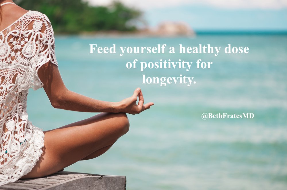 #Research: 'A 2019 study found that positive thinking can result in an 11–15% longer lifespan and a stronger likelihood of living to age 85 or older.' Feed yourself some positivity today. 😊🙏🌞bit.ly/33qTLvW #lifestylemedicine #JoyTRAIN #tuesdayvibes #health #longevity