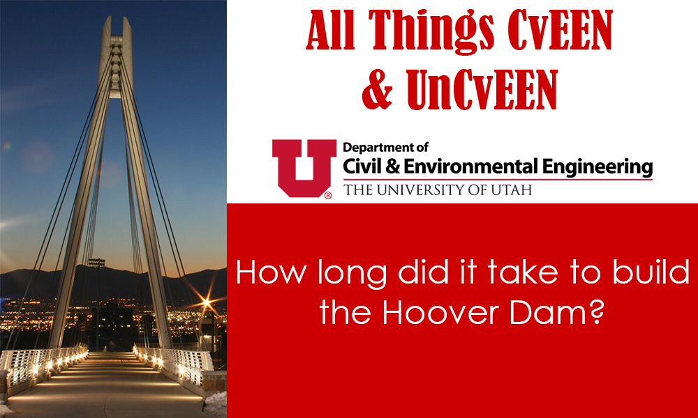 UofUCvEEN's tweet photo. Water, Turbines and Power OH MY! This #AllThingsCvEENAndUnCvEEN is focusing on one of the most famous dams in the world. Do you know how long it took to build the Hoover Dam? #CivilTrivia #Hydroelectric #HaveYouCvEENThis https://t.co/OMjmCbbT1a