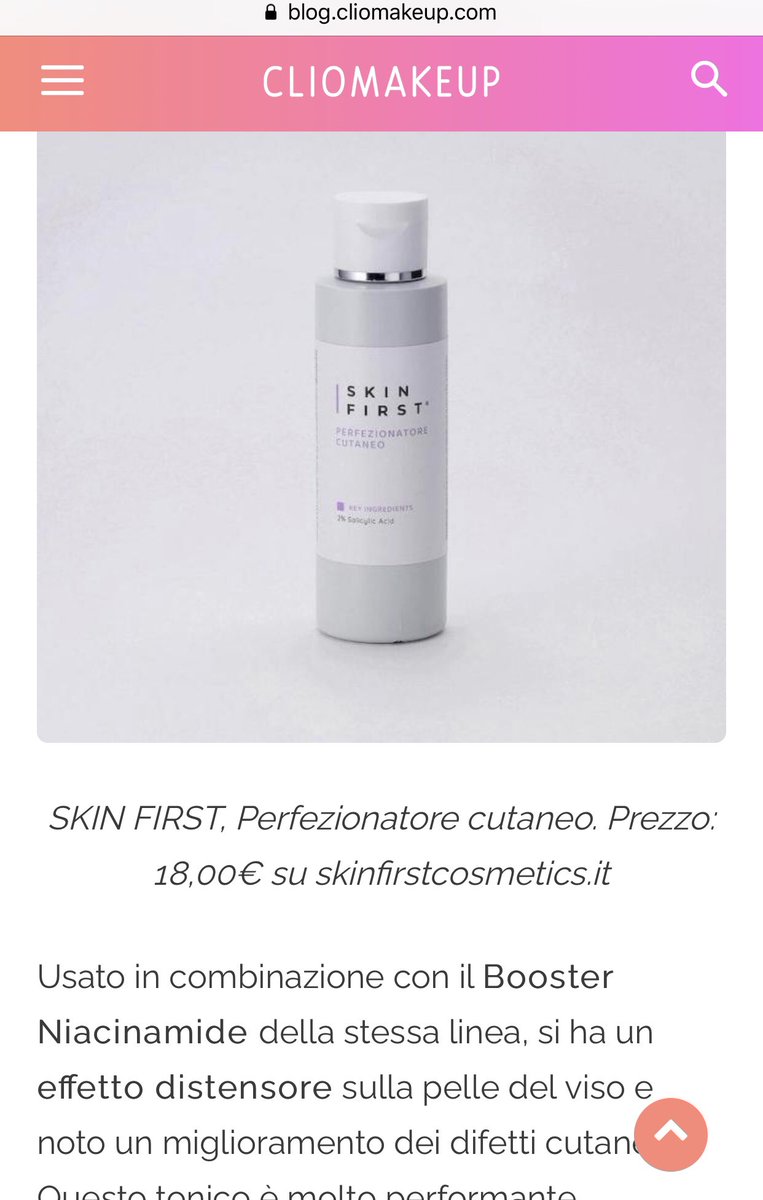 Il Perfezionatore Cutaneo tra i preferiti del team <a href="/ClioMakeUp/">Clio Zammatteo</a> del mese di Agosto. 
Che emozione! 😍
Grazie! ❤️🙏🏻
➡️ blog.cliomakeup.com/2020/09/top-te…
.
#skinfirst #skinfirstcosmetics #teamclio #skincare #cosmetici