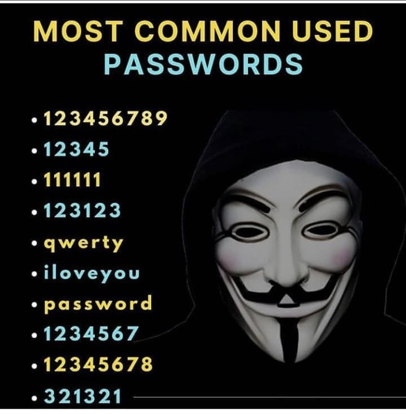 ohostocom's tweet photo. If you are using one of those passwords, just change it NOW.

#cybersecurity #password #security https://t.co/sRcF2oqwtd