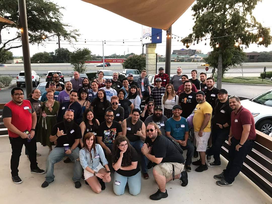 deltron_210's tweet photo. Can not believe it's already been a yr since we last met. Everyone is amazing in this photo! #streamtexas #sanantonio #streamers #twitch https://t.co/z7jPGfehng