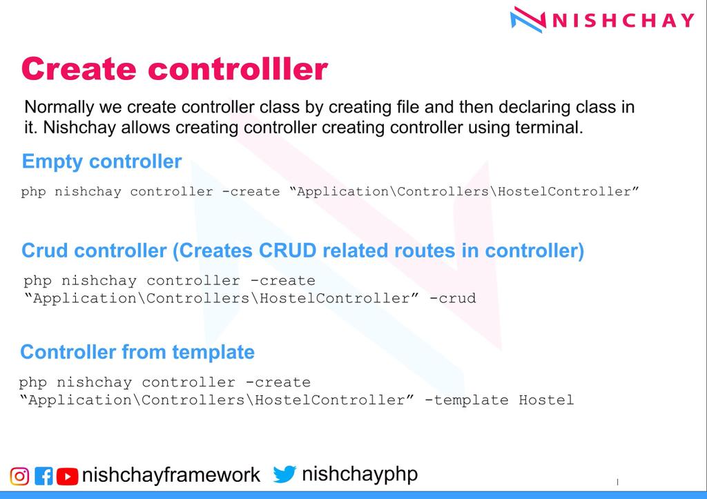 nishchayPHP's tweet image. Create controller class using console command.

You can create empty controller or crud controller which comes with create, view, update and delete route.

#php #phpdeveloper #phpframework #phpcontroller #phproutes #phpfreelancer #webdevelopment #webdeveloper #php7 #freelancer