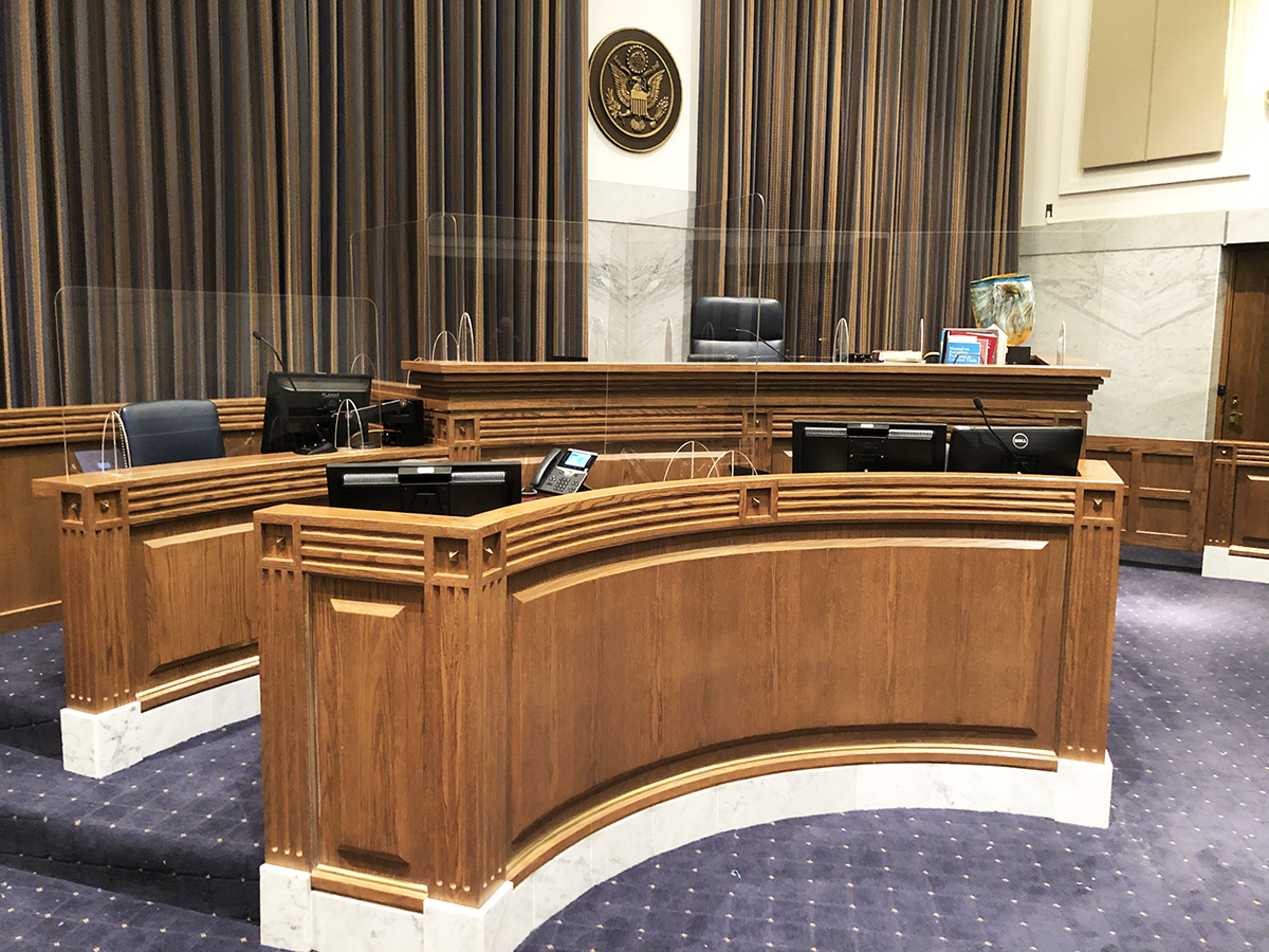 VisualOptions's tweet photo. The staff at the Federal Courthouse located inside of the historic Union Station in Tacoma, reached out to us to produce custom Covid-19 barriers. We were proud to say that the client was delighted with the results https://t.co/vBOJaxfpkz