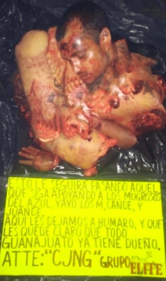 ElPerro11218540's tweet photo. En el municipio de Celaya, Guanajuato, en hechos distintos, fueron localizados los cuerpos de 4 personas descuartizadas.

#GrupoÉlite del #CJNG se adjudica los hechos. https://t.co/JqwthvRNhS