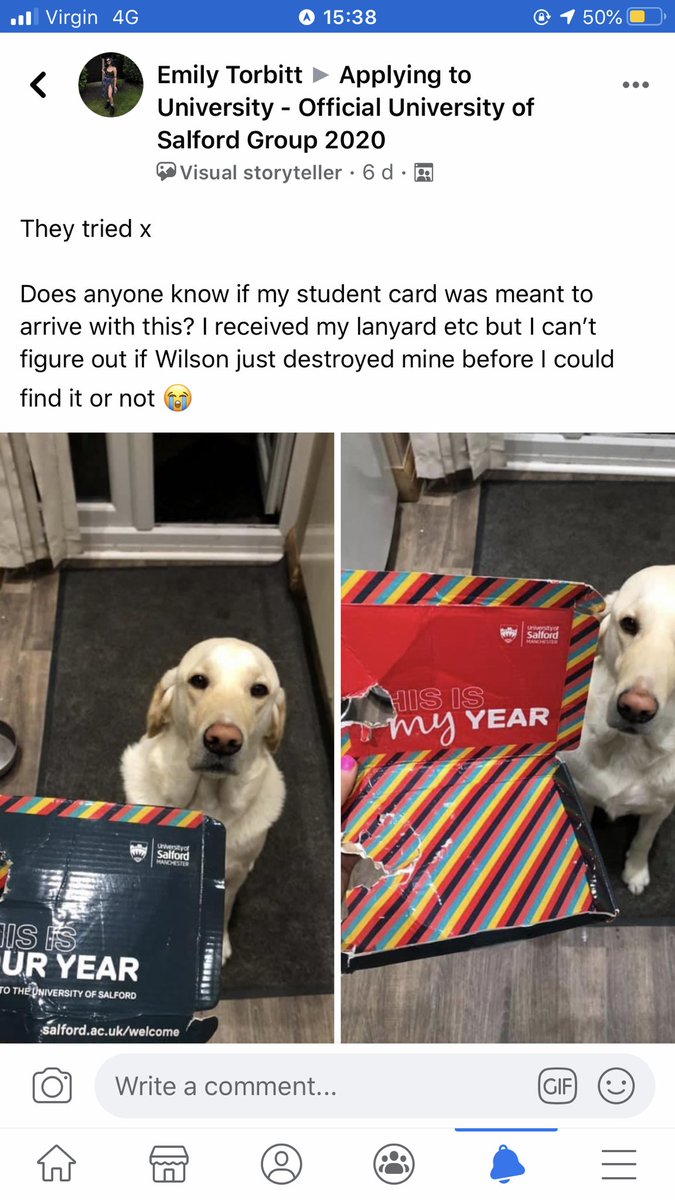 emilytorbittx's tweet photo. So this happened 🥺 @SalfordUni https://t.co/fH3HHnhtG1