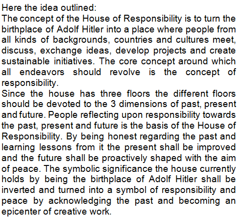 ServiceAbroad's tweet photo. What is the idea of the House of Responsibility at the birthplace of Adolf Hitler in Braunau am Inn?
For more see:
https://t.co/H1eszul8IJ
#austrianserviceabroad #serviceabroad #gedenkdienst #socialservice #peaceservice #voluntaryservice #npo #responsibility https://t.co/ZGNwiD8xUE