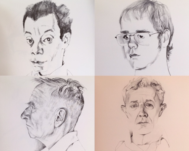 Portraits of #jamesbaldwin #eltonjohn #christopherisherwood and #paulbowles Can anyone guess who the artist is?