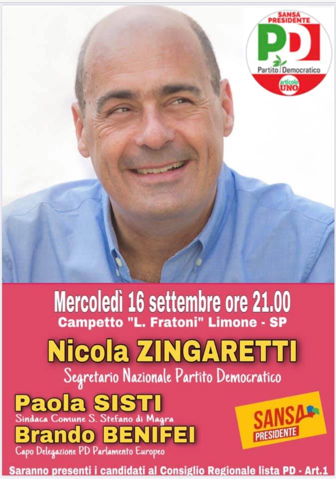 Domani, mercoledì 16 settembre, il segretario nazionale del PD <a href="/nzingaretti/">Nicola Zingaretti</a>  in #Liguria a sostegno di <a href="/ferruccio_sansa/">Ferruccio Sansa</a> #LiguriaCrescià <a href="/pdnetwork/">Partito Democratico 🇮🇹 🇪🇺</a>