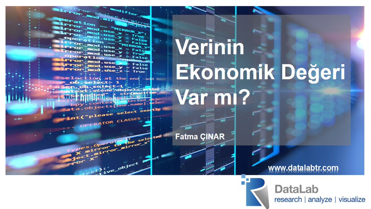 fatma_cinar_ftm's tweet photo. Veri Şirketinizin Değerini Nasıl Artırabilir?
#EvD #EconomicValueofData #mergeracquisition

https://t.co/2u5Mcuj4tY #DataLabTResearch @DataLabTR #verininekonomikdegeri https://t.co/bEXFh4O26S