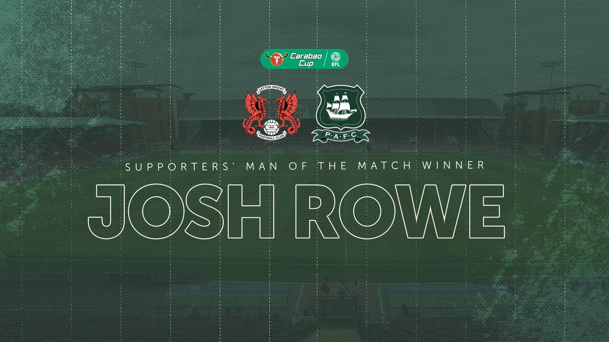 Argyle's tweet photo. 🏅 Tonight's Supporters'  Man of the Match will be picked by Josh Rowe. 

👏 Congratulations, Josh. You have an email from us. #pafc https://t.co/WOkJN5haDC