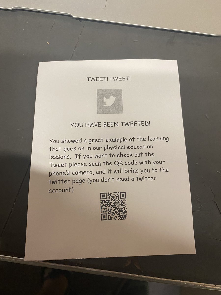 MrMartin_PhysEd's tweet photo. Upgraded the twitter handout with a QR code.  Hopefully it helps parents/guardians get to see their son’s/daughter’s learning in PE/Wellness faster!!! https://t.co/WzkJEoFFr6