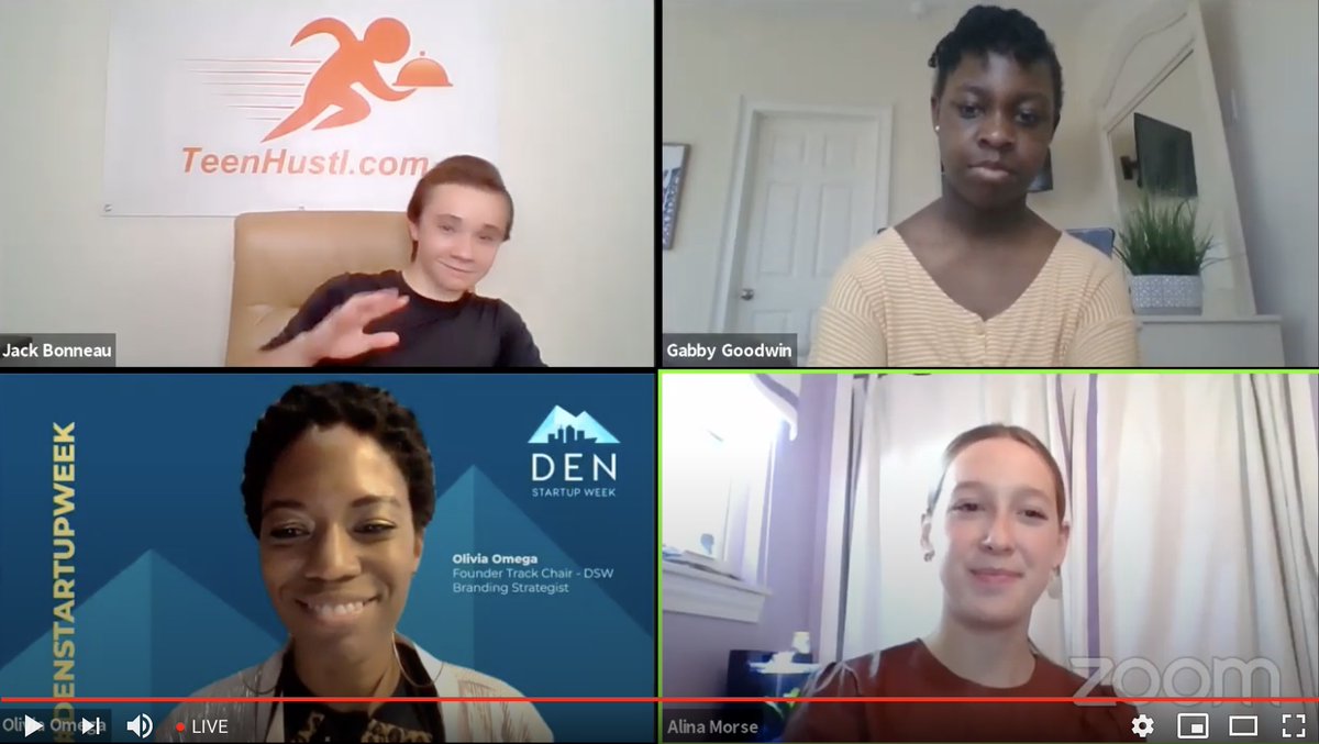 Moderating this panel was seriously the highlight of my @DENStartupWeek 2020. And it's only Tuesday! I’m so inspired! Parents grab your kids & watch. And when they say they want to start a biz, support them! youtube.com/watch?v=Y2X4Ff… #DENStartupWeek #teenfounder #youngentrepreneur