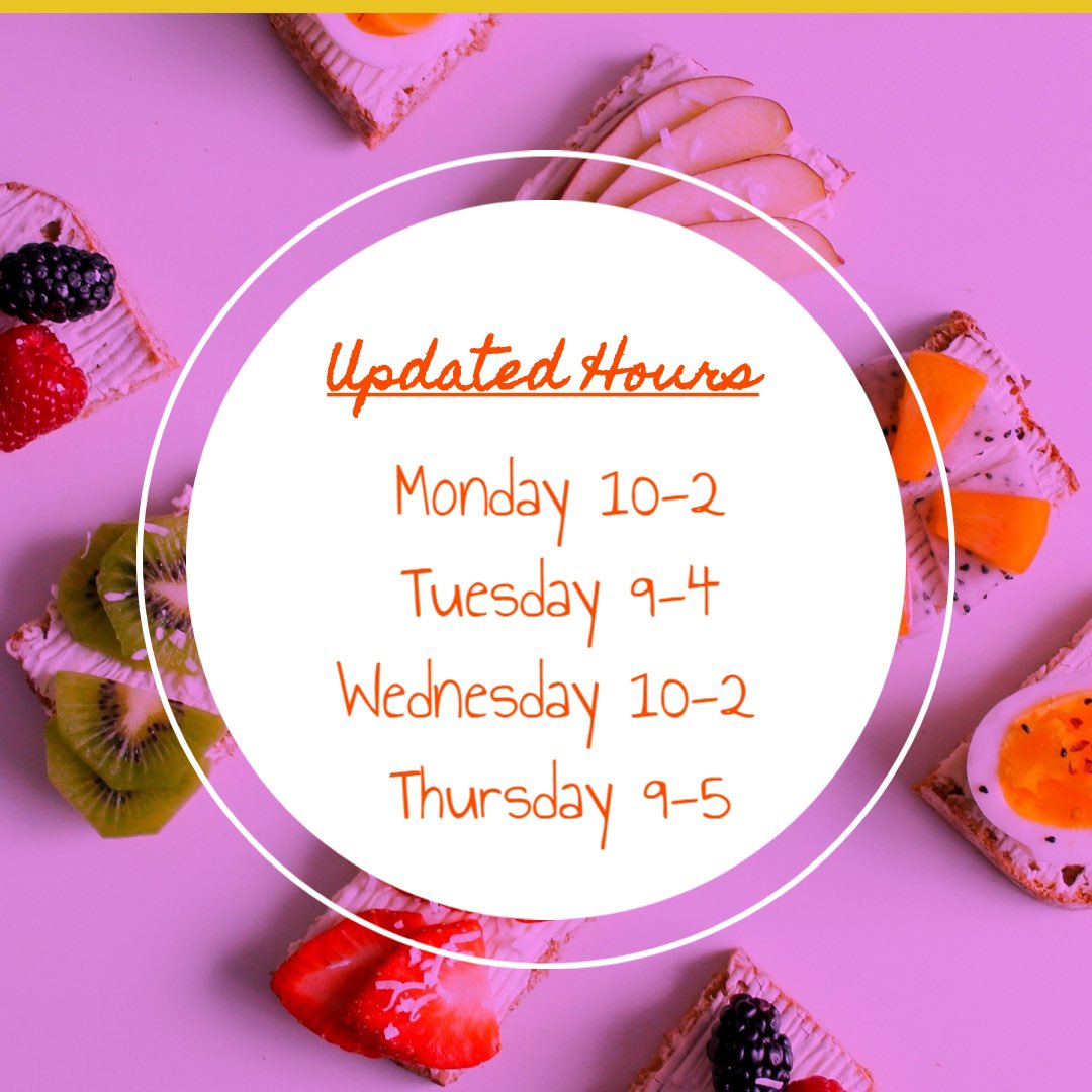 We’ve extended our hours for Fall 2020! Here is the updated schedule! ⏰