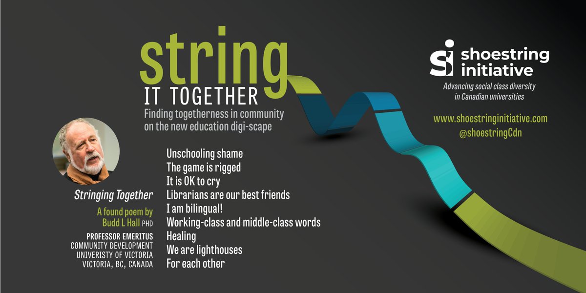 ShoestringCdn's tweet photo. @buddhall wrote a found poem from @ShoestringCdn  #stringittogether learning &amp; community bldg event. Thank you @buddhall @redrumlisa @SarahPottsH @AlexandraAges @AWCAcademics @rgfASB @LabergeElaine https://t.co/A9hEsYcgfP