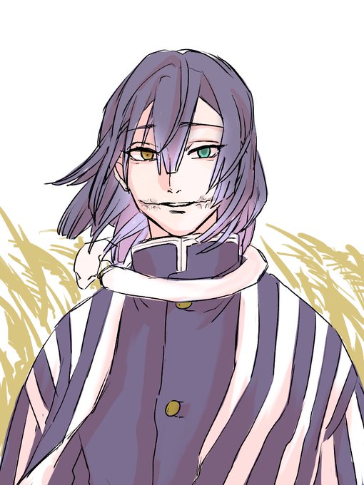 なぎささんがTwitterに投稿した伊黒小芭内(鬼滅の刃)のイラスト。