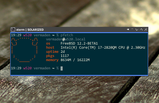 vermaden's tweet image. Seems we have a tie.

The #neofetch and #bsdinfo got the same amount of votes.

Keep in mind that there is also #pfetch availavle :)

... and it looks like that: