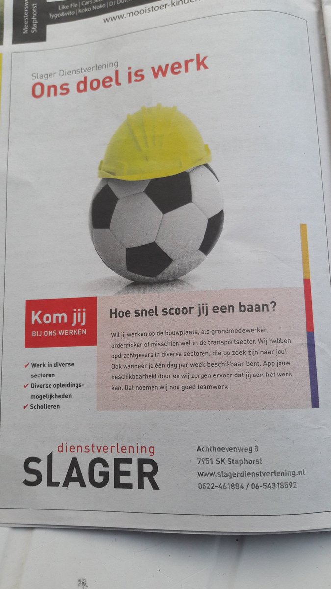 SlagerStaphorst's tweet image. Voetbalkrant 2020-2021 is weer uit. #scooreenbaan #meldjeaan @SlagerStaphorst