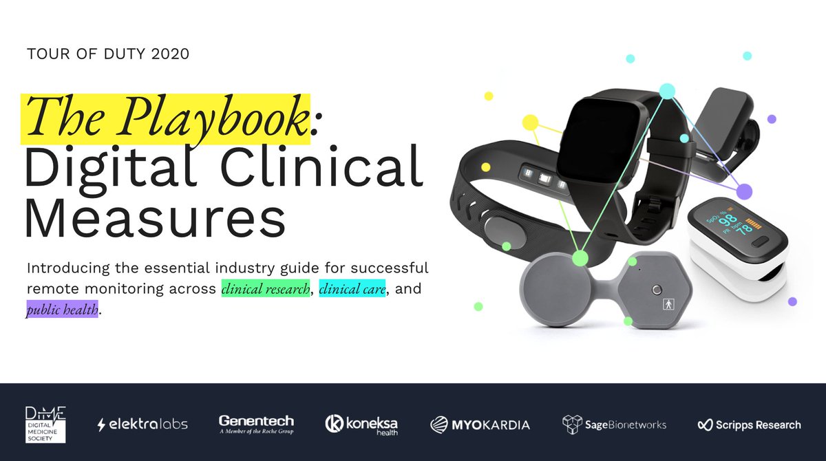 I'm excited to announce... we're unveiling a landmark collaboration, 𝑇ℎ𝑒 𝑃𝑙𝑎𝑦𝑏𝑜𝑜𝑘, the essential how-to guide to develop and deploy digital clinical measures across clinical care, research, and public health.

Launching tomorrow! Sneak peek: playbook.dimesociety.org