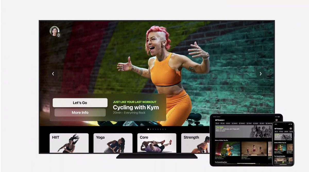 marcusanz's tweet image. #Apple Fitness+ is defiantly taking workout to the next level. $9.99 per month or $79 for one year. #AppleEvent