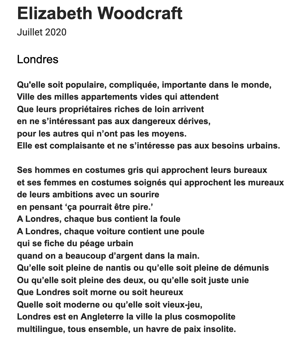 IFfrenchcourses's tweet photo. We are blown away by our students' #CreativeWriting talents, from our Creative Writing French course... Enjoy our student Elizabeth Woodcraft's poem, pictured, for your evening read:
#frenchcourses #LearnFrench #iffrenchcourses #frenchpoem https://t.co/uA289kCBcf