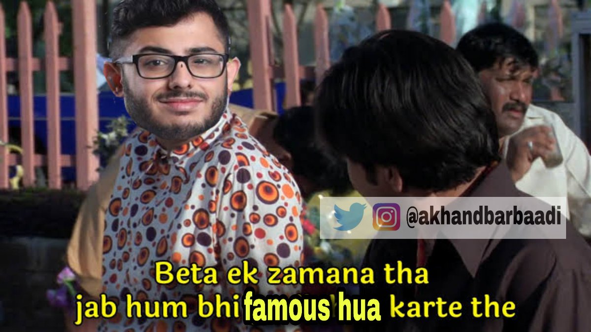 akhandbarbaadi's tweet photo. After joining bigg boss

Carry minati be like:
#carryminati https://t.co/V5W5uprXXe