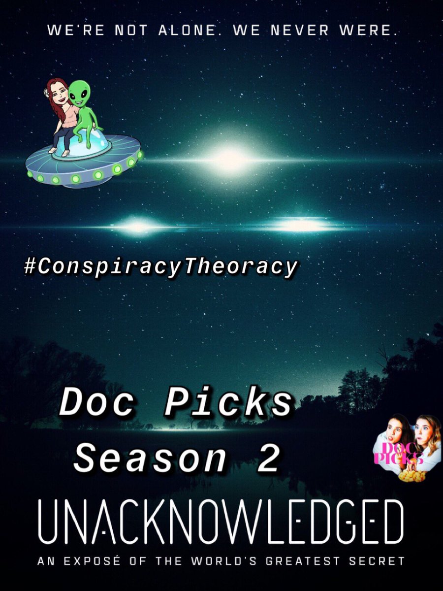 DocPicksPodcast's tweet photo. Season 2 starts off strong... with aliens!!! Listen to the episode about #Unacknowledged to hear Ariel &amp; Hali talk all the “conspiracy theoracies.” But mostly, aliens. 👽 

#podcast #season2 #Aliens #coverup #ConspiracyTheories #conspiracytheoracy #Area51 https://t.co/7tSDD4ZijZ