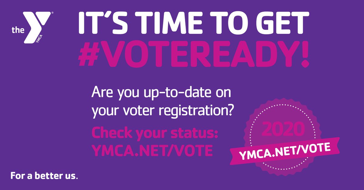 EDW YMCA (@edwymca) on Twitter photo Today is #NationalVoterRegistrationDay! Celebrate the holiday by registering to vote here: ymca.net/vote
All registered? Share that you’re #VoteReady and tag us and <a href="/NatlVoterRegDay/">National Voter Registration Day</a>! Today is #NationalVoterRegistrationDay! Celebrate the holiday by registering to vote here: ymca.net/vote
All registered? Share that you’re #VoteReady and tag us and <a href="/NatlVoterRegDay/">National Voter Registration Day</a>!